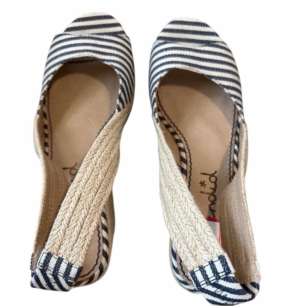 Splendid Striped Espadrille Wedge Sandals 7.5